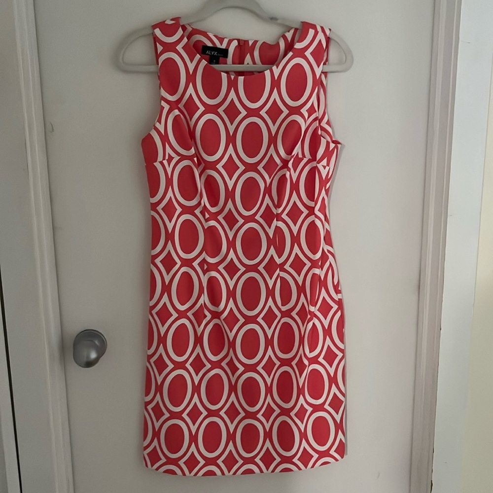 Patterned dress salmon/orange